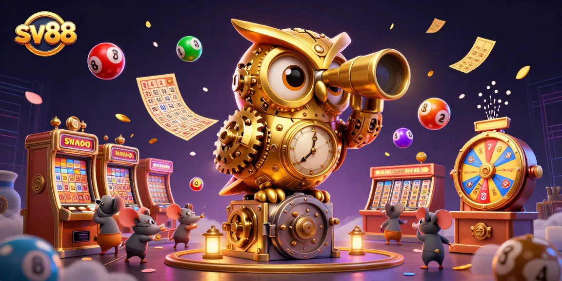 Engaging 3D depiction of sv88 featuring a golden owl and animated casino elements.