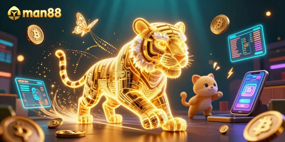 Experience thrilling wins with man88 in a vibrant neon casino world filled with crypto rewards.