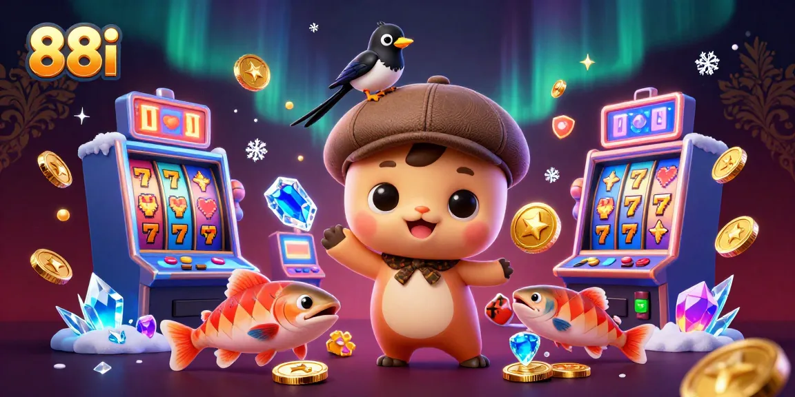 88i showcases a vibrant scene featuring cartoon Nessie and gold-obsessed elements of a lively casino.