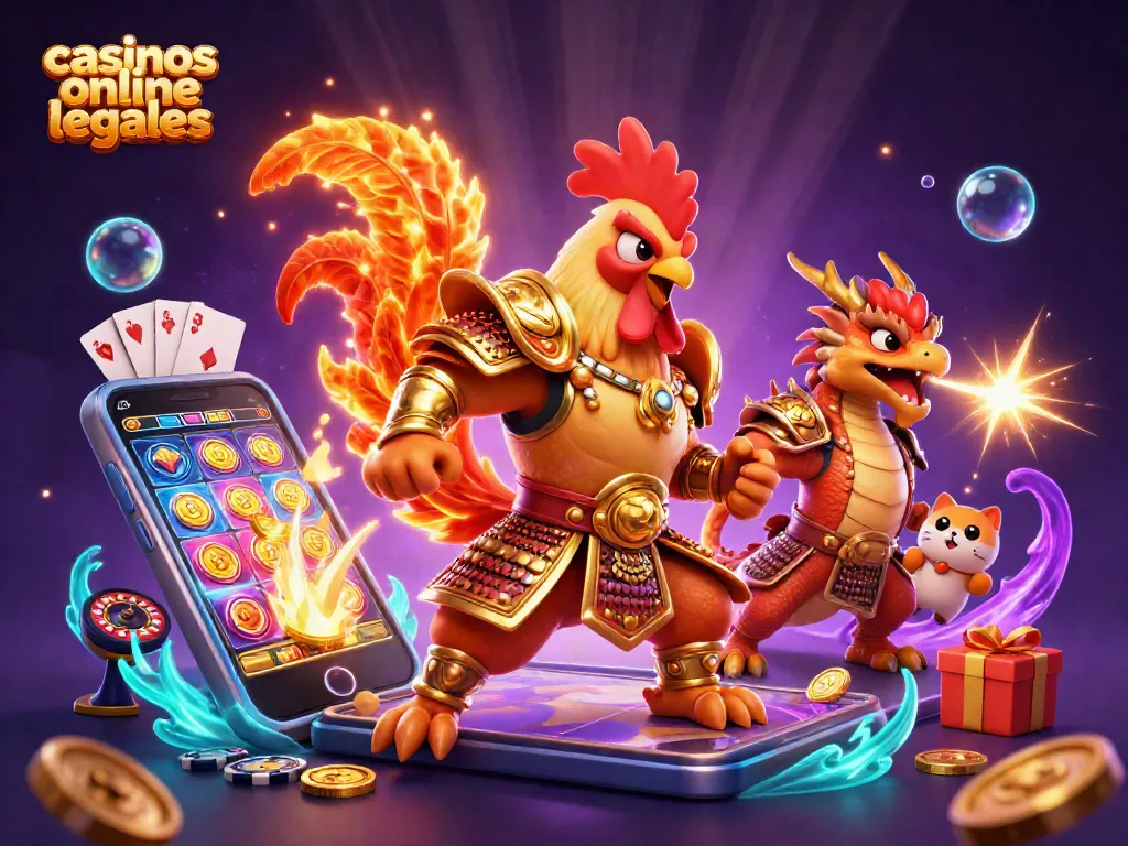 Explora casinos online legales en México con una emocionante escena de aventuras y premios.