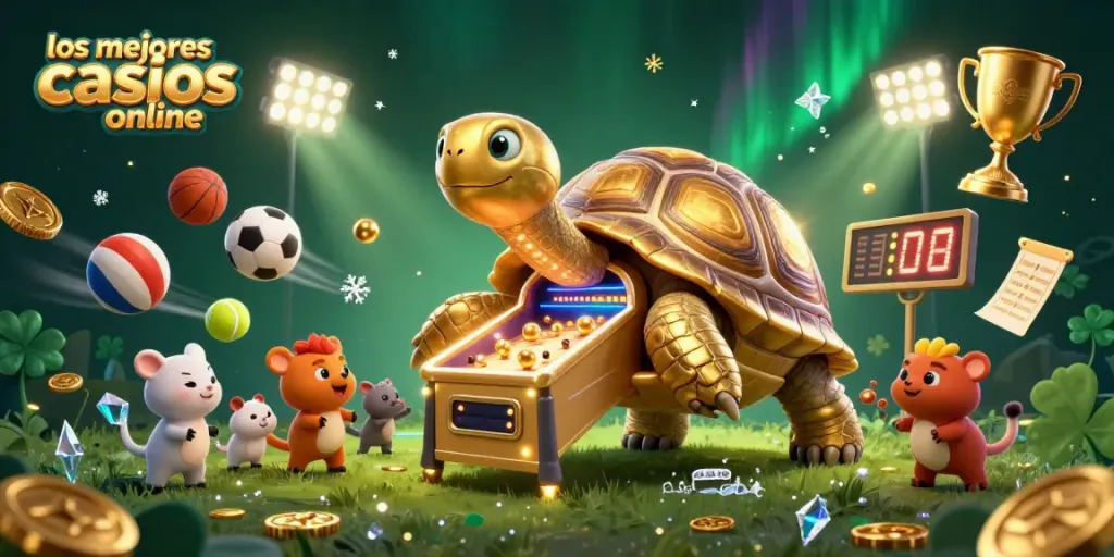 Juega y gana en los mejores casinos online con un divertido torneo de tortugas doradas.