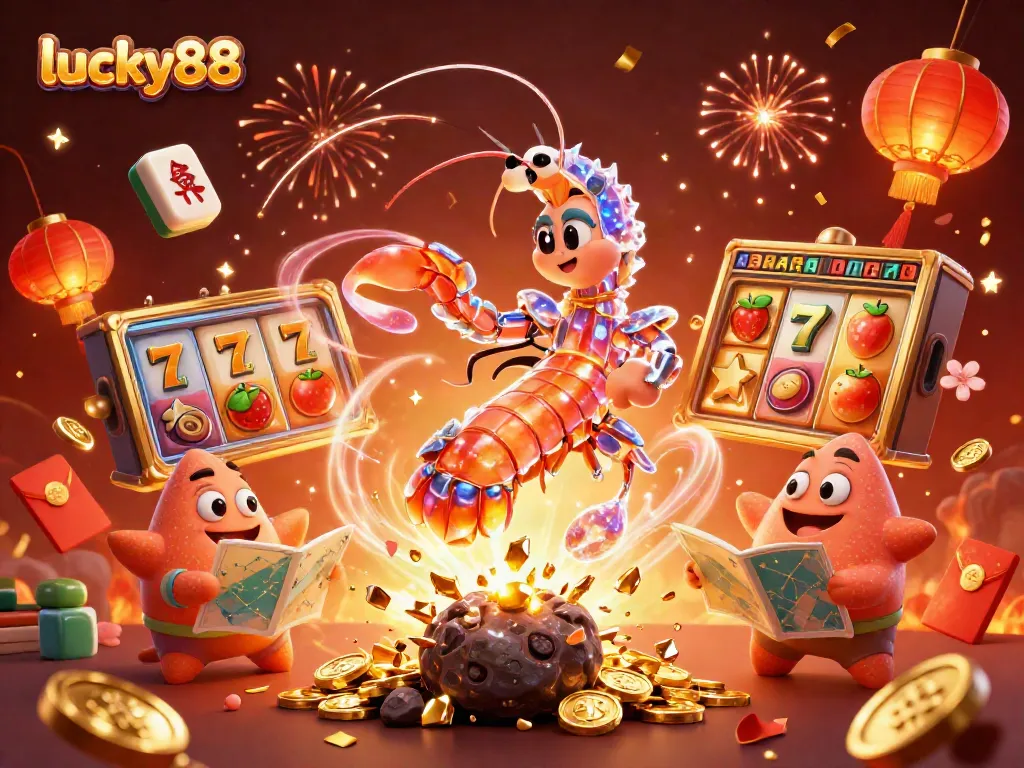 Experience excitement at lucky88 with vibrant 3D casino elements, striking visuals and energetic characters.