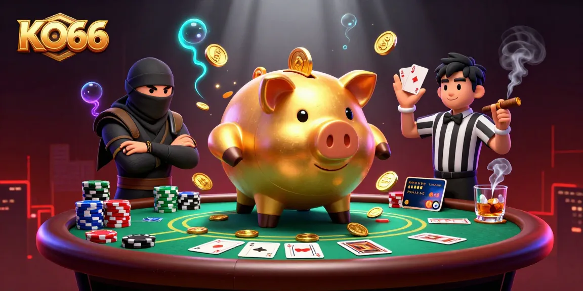 Experience thrilling action with KO66 as a golden piggy bank sumo stomps and coins fly.