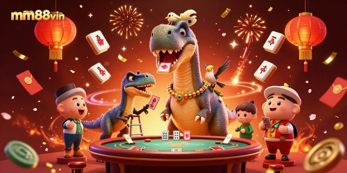 Unleash thrilling gameplay at mm88vin with a vibrant casino scene featuring dynamic characters and lucky symbols.