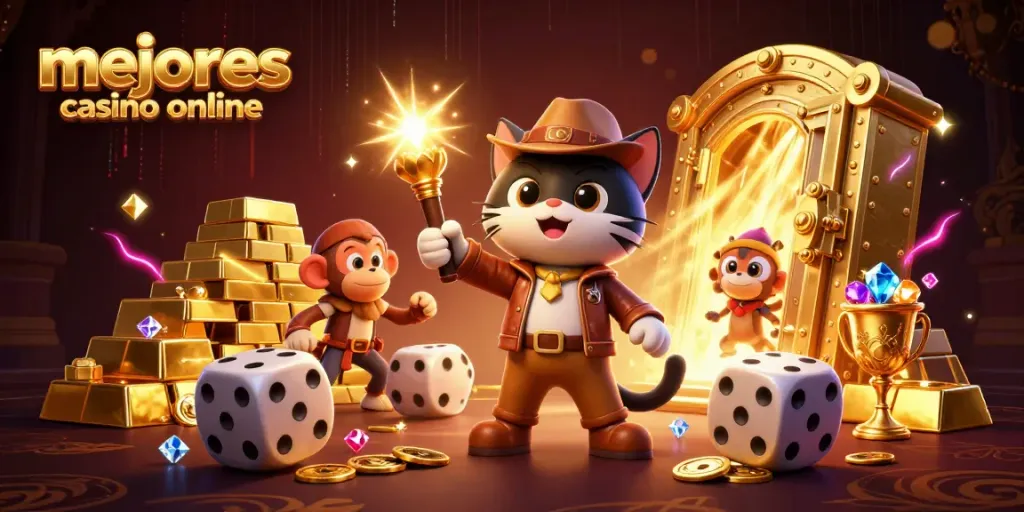 Disfruta de los mejores casinos online con una escena vibrante de aventuras y tesoros de juego.