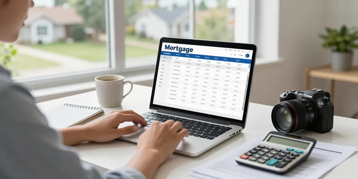 Using the calculadora hipoteca for effective mortgage calculations in a bright home office.