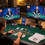 Engaging gameplay at CM88 online casino with live dealer blackjack setup and betting apps in view.