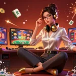 Engage in thrilling casino action with MM88 featuring vibrant gaming elements and a stylish player.