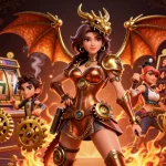 Exciting game scene featuring spinning slots and a central character, highlighting b52hn promotions.