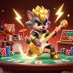 Join the thrilling gameplay at jjgg88, where a wolf rock star ignites the casino stage!