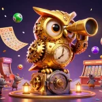 Engaging 3D depiction of sv88 featuring a golden owl and animated casino elements.