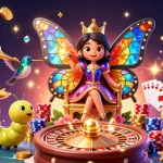 Experience the thrills of 9bet with a vibrant 3D casino scene filled with games and excitement.