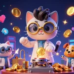 Xổ số TA88 elevates the excitement of jackpot wins while a mad scientist cat and dog create lottery magic.