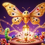 LUCKYWIN promotes thrilling gameplay with a 3D moth, roulette, and golden winnings.