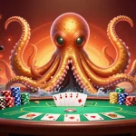Engage with Nhà cái Xo88 in an exciting poker scene featuring a kraken and a diving cat.